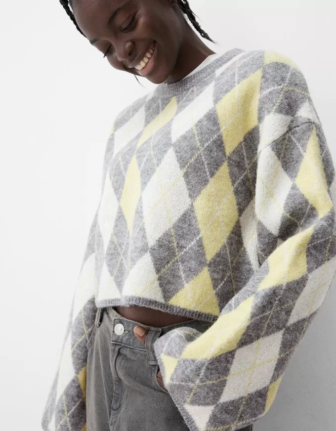 Maglia jacquard a rombi