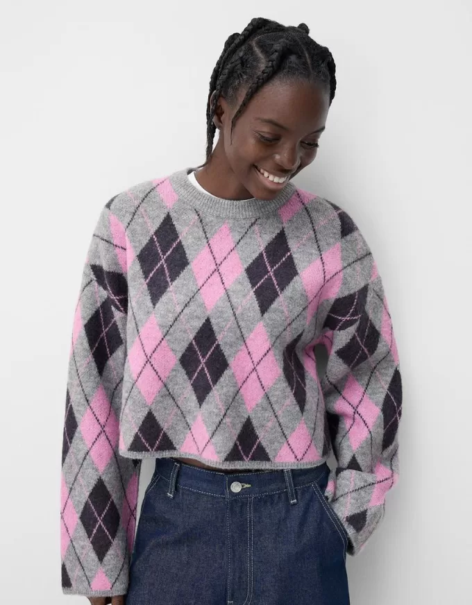 Maglia jacquard a rombi