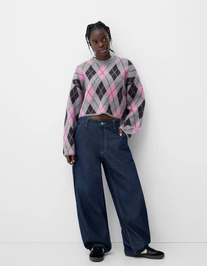 Maglia jacquard a rombi