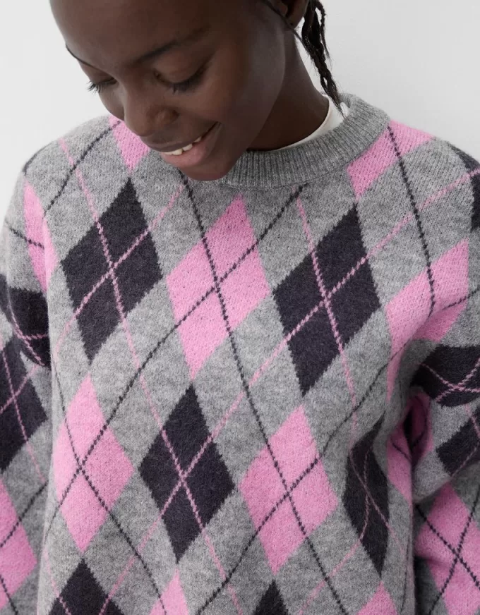 Maglia jacquard a rombi