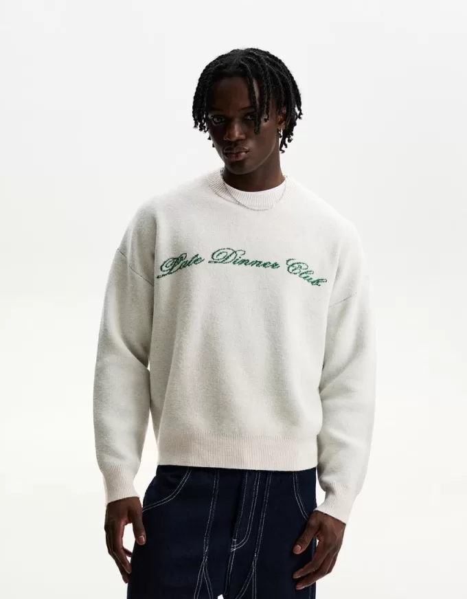 Maglia jacquard stampata