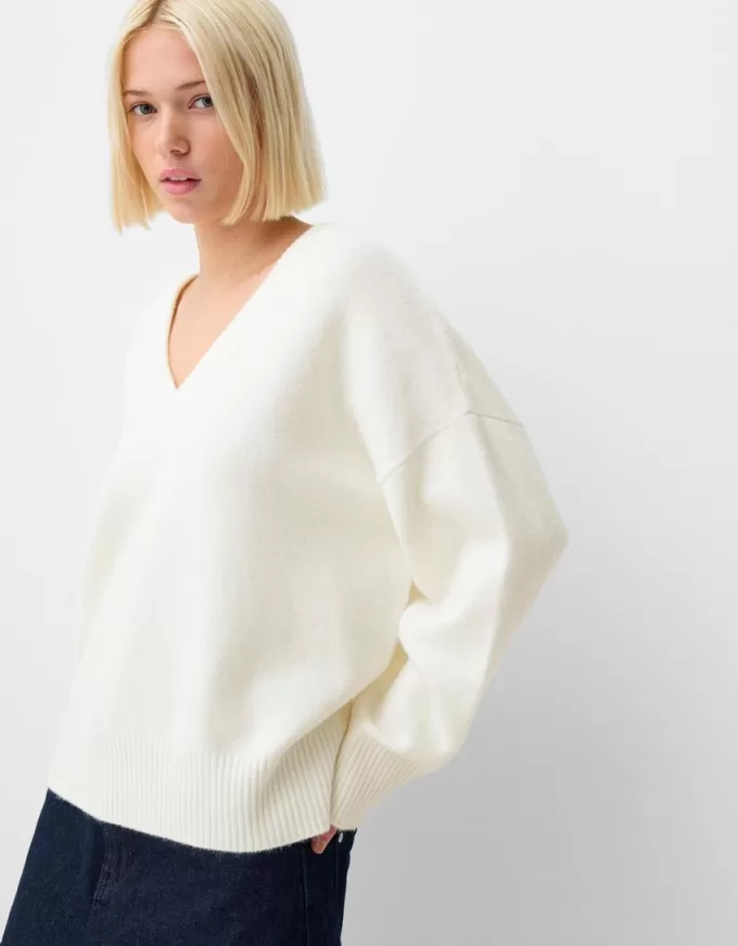 Maglia oversize con scollo a V