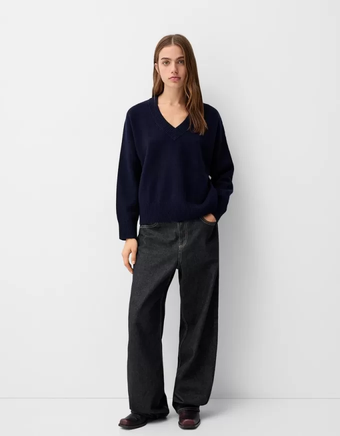 Maglia oversize con scollo a V