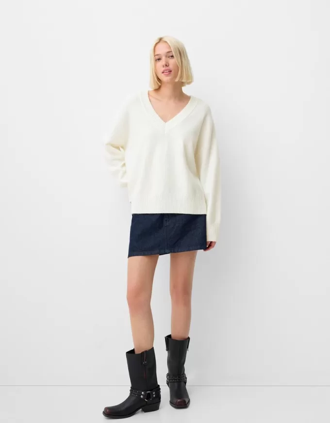 Maglia oversize con scollo a V