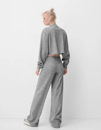 Maglione a collo alto a costine soft touch