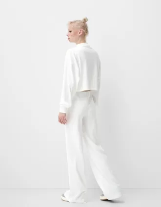 Maglione a collo alto a costine soft touch