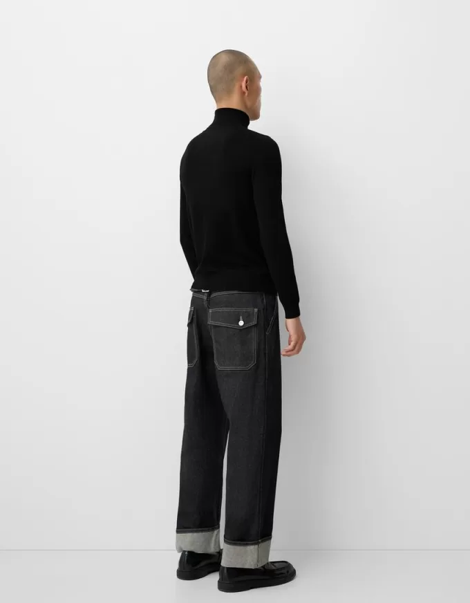 Maglione a collo alto lavorato a maglia