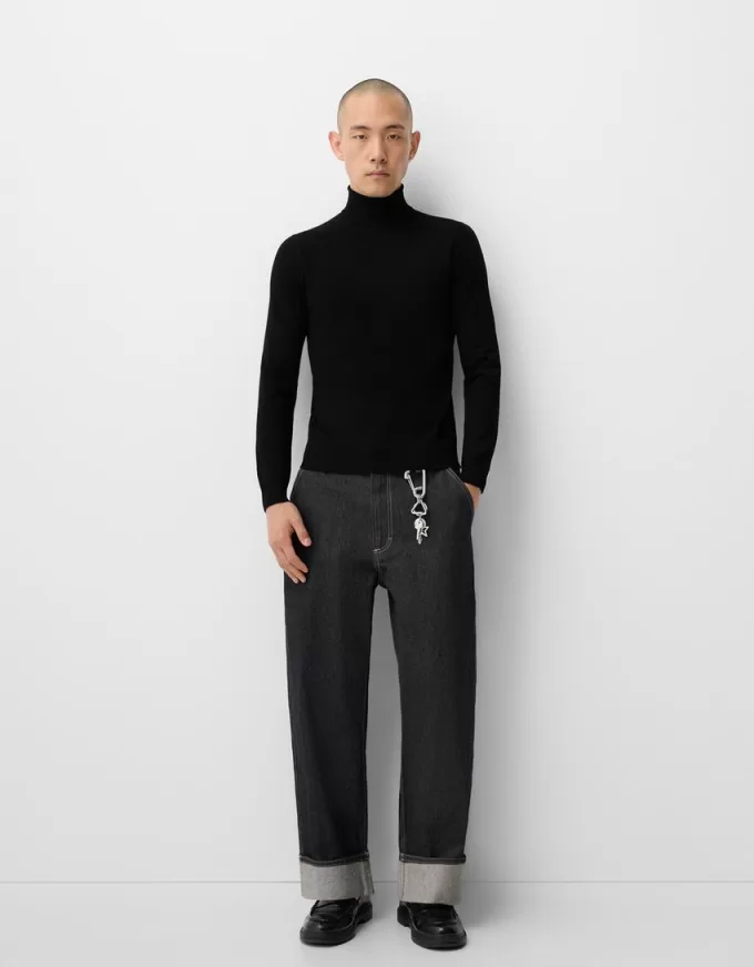 Maglione a collo alto lavorato a maglia