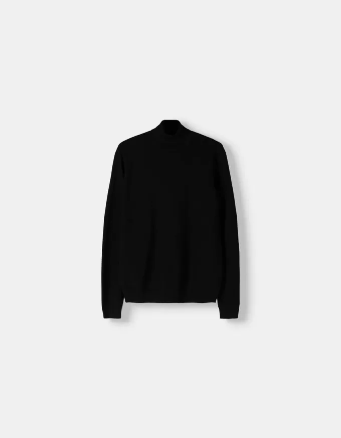 Maglione a collo alto lavorato a maglia