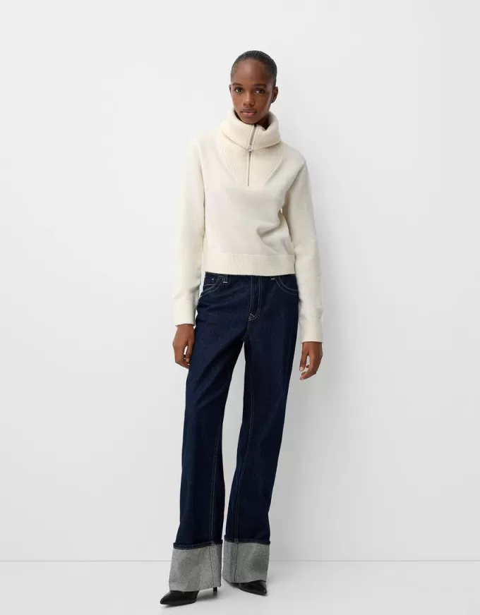 Maglione con cerniera sul collo