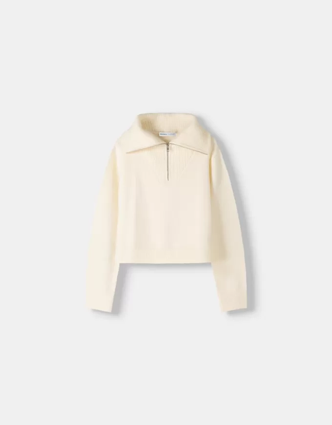 Maglione con cerniera sul collo