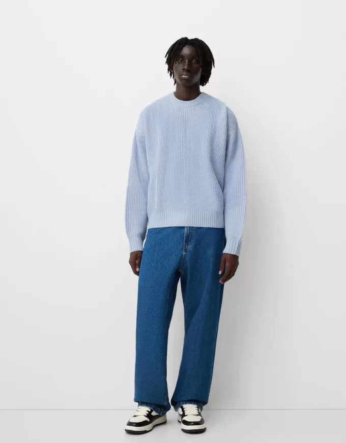 Maglione lavorato a rovescio