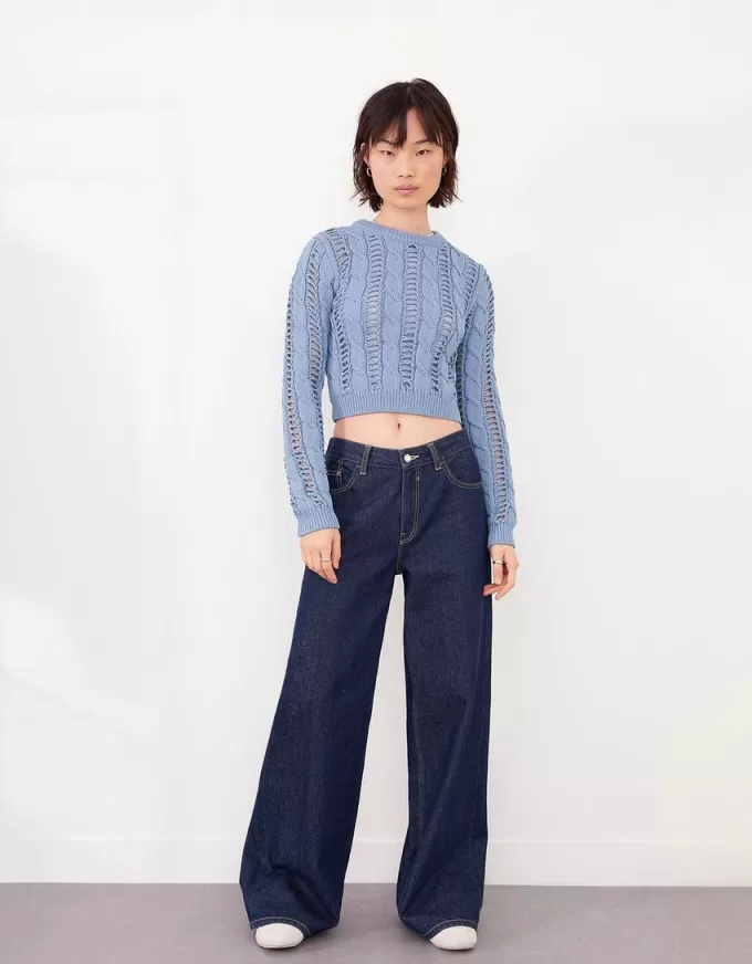 Maglione lavorato a trecce