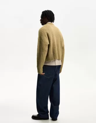 Maglione ricamato in trama testurizzata