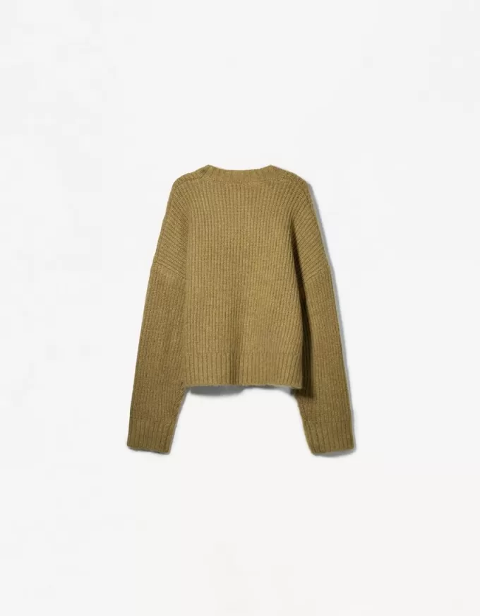 Maglione ricamato in trama testurizzata