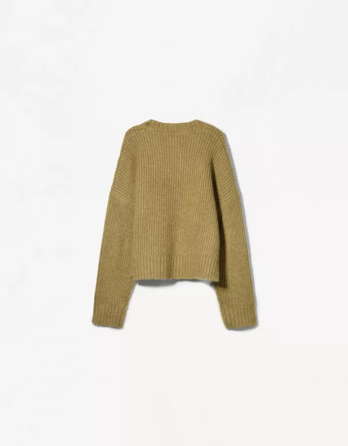 Maglione ricamato in trama testurizzata