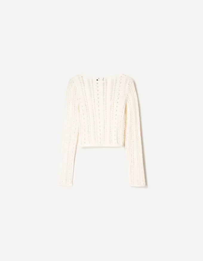 Maglione rustico con scollo a V