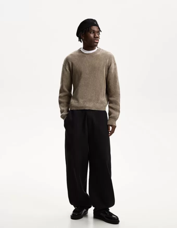 Maglione squadrato slavato