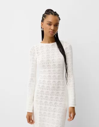 Maxi abito rustico traforato