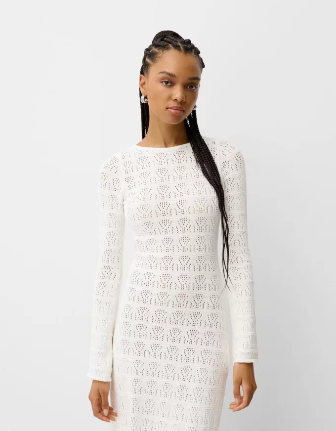 Maxi abito rustico traforato