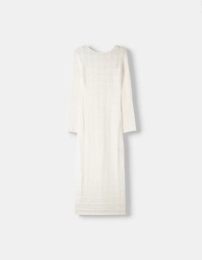 Maxi abito rustico traforato