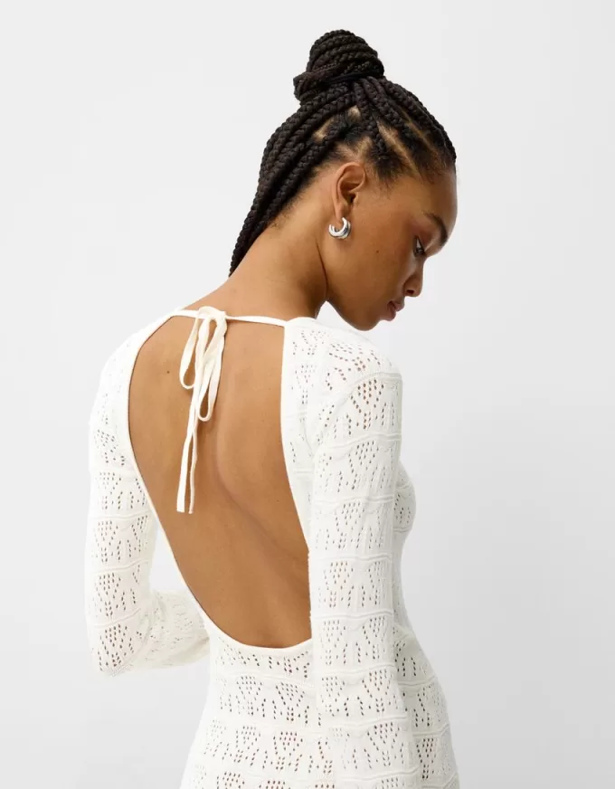 Maxi abito rustico traforato