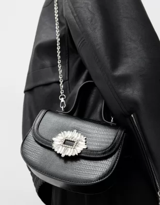 Minaudière con chiusura in strass