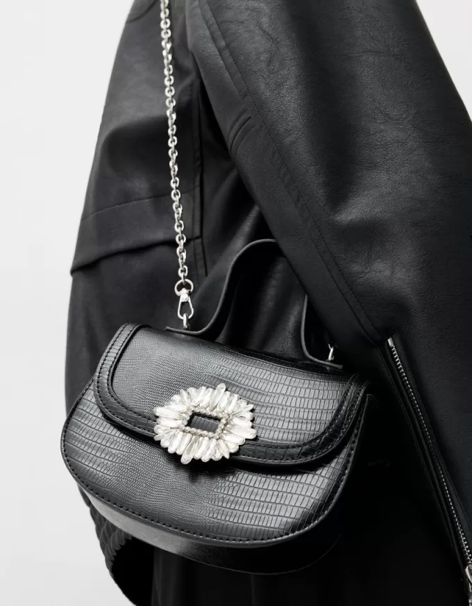 Minaudière con chiusura in strass