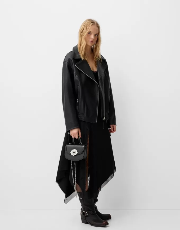 Minaudière con chiusura in strass