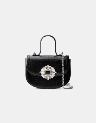 Minaudière con chiusura in strass