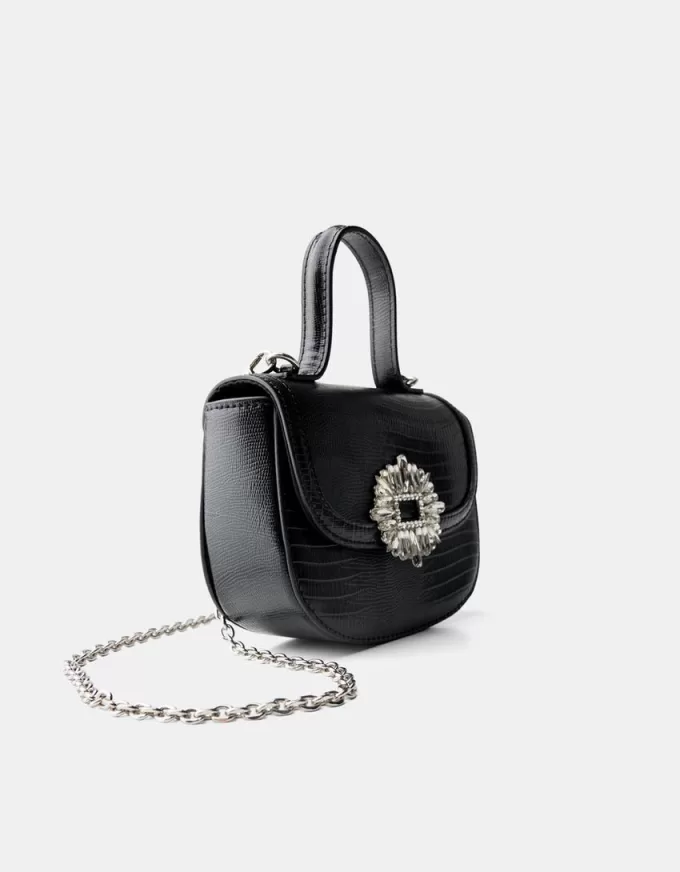 Minaudière con chiusura in strass