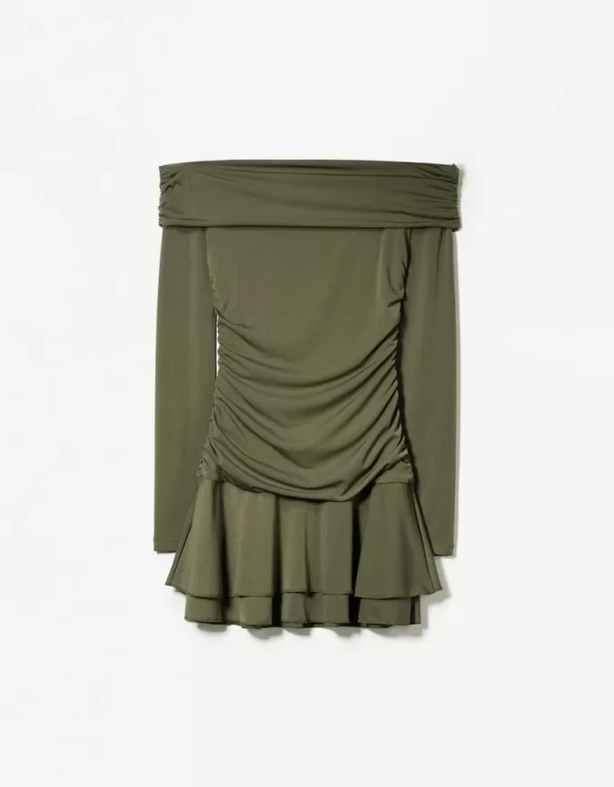 Mini abito a maniche lunghe con volant SERIE BERSHKA