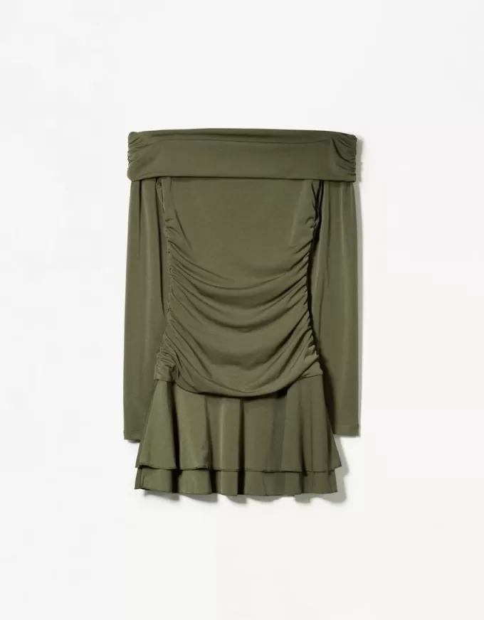 Mini abito a maniche lunghe con volant SERIE BERSHKA