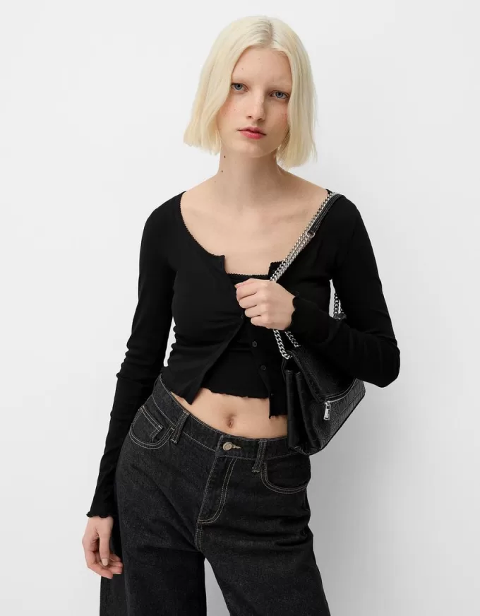 Mini bag effetto pelle con catena