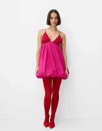 Miniabito a palloncino con spalline