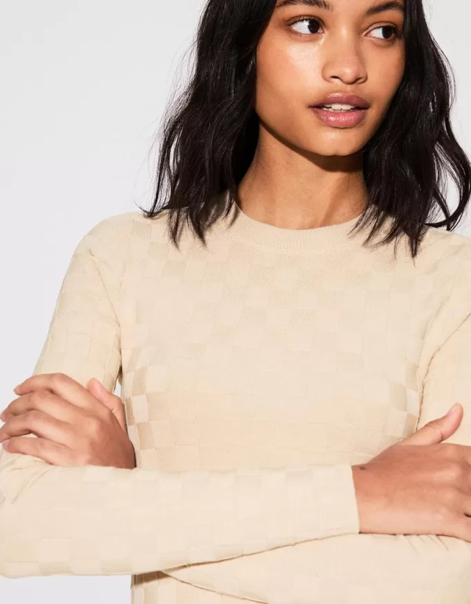 Miniabito a quadri testurizzati