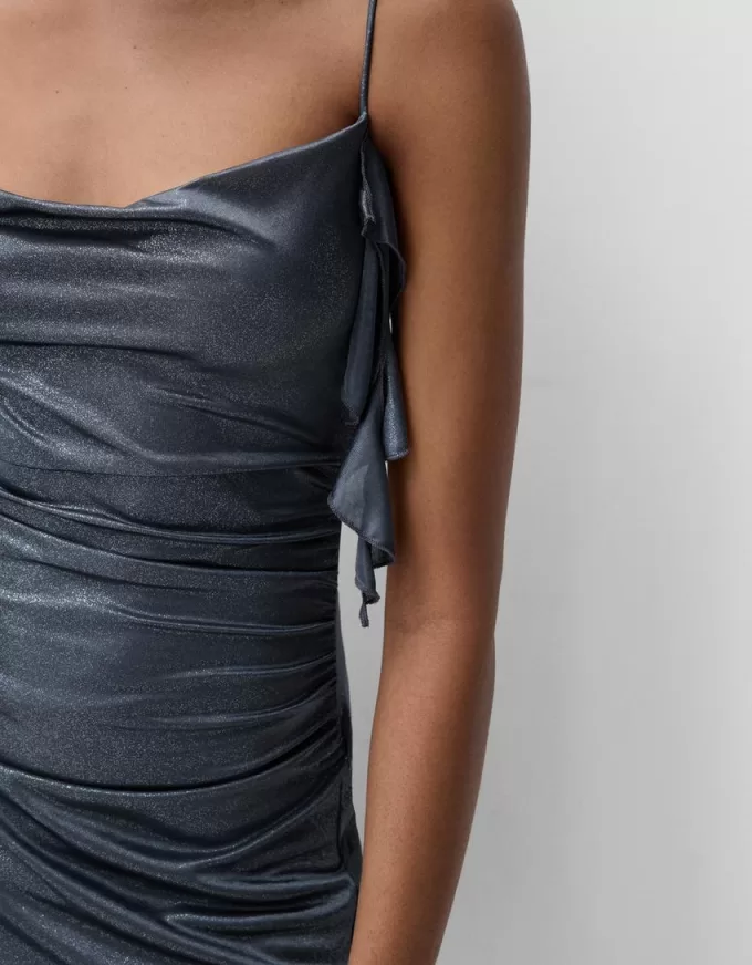 Miniabito con spalline lucide