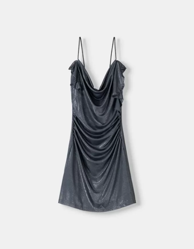 Miniabito con spalline lucide