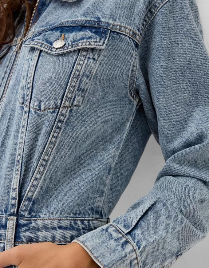 Miniabito in denim con cerniera