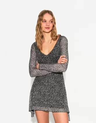 Miniabito stampato a maniche lunghe