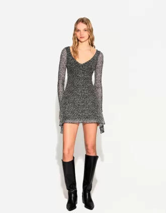 Miniabito stampato a maniche lunghe