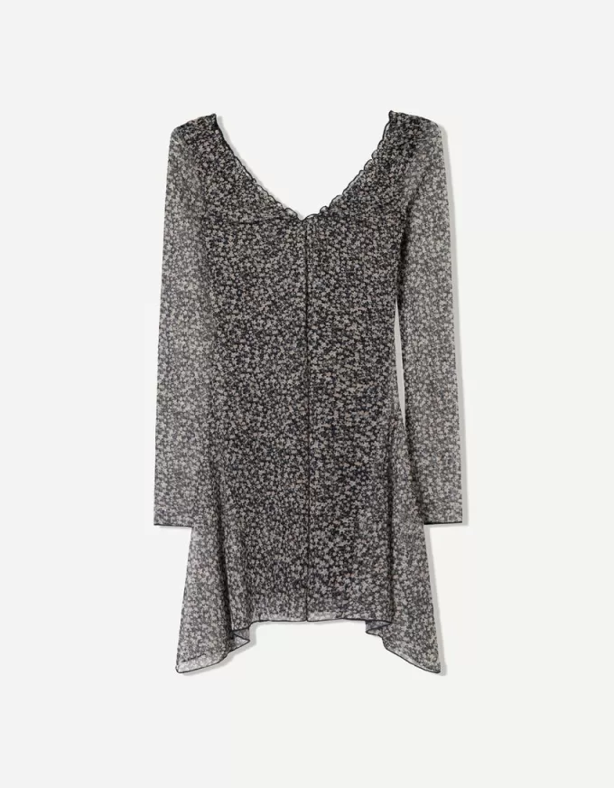 Miniabito stampato a maniche lunghe