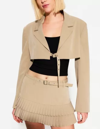 Minigonna con pieghe a cannoncino