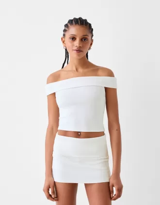 Minigonna con risvolto in vita