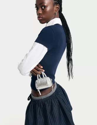 Minigonna con vita a contrasto