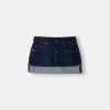 Minigonna in denim con risvolto