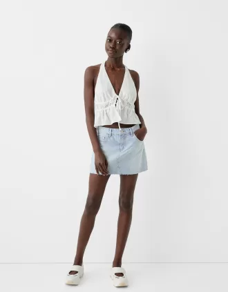 Minigonna in denim con strass