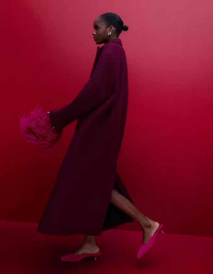 Mules in velluto con tacco