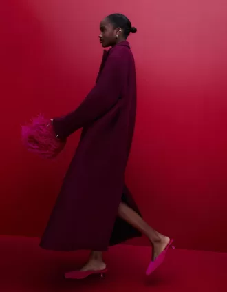 Mules in velluto con tacco