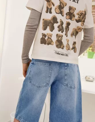 Pantaloncini larghi in denim